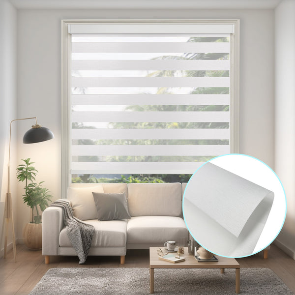 Manual Light Filtering Roller Zebra Blinds, Lift Cord