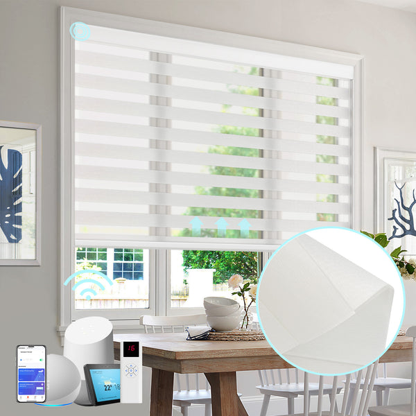 Motorized Light Filtering Roller Zebra Blinds